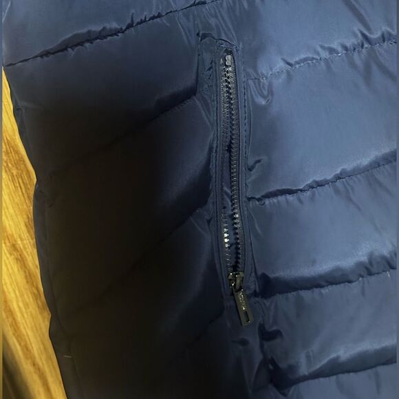 NWOT Women’s Kenneth Cole Reaction XXL navy long down feather coat - Picture 3 of 11